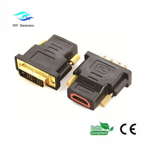 DVI (18 + 1) adaptor de sex masculin la HDMI feminin auriu / placat nichel Cod: FEF-HD-002