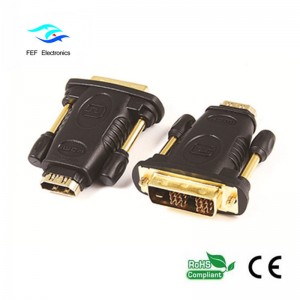 DVI (24 + 1) adaptor mascul / HDMI feminin aur / nichel Cod: FEF-HD-005